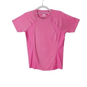 Y2K Nike Shirt S Reflector Quick Dry Short Sleeve Stretch Runner Pink Athleisure